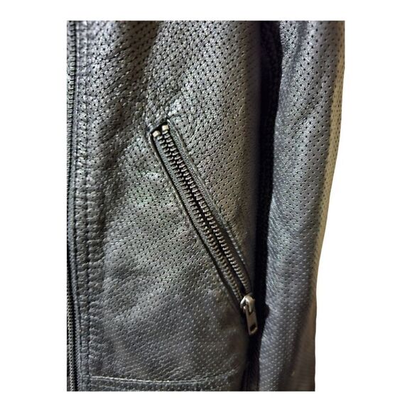 TRUTH AND PRIDE. Perforated Black Leather Moto Jacket - Size XS - Picture 4 of 9